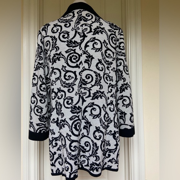 Liorah Exclusive Knits Silver Metallic Cardigan Jacket Wool Blend Size 14 - Picture 6 of 11